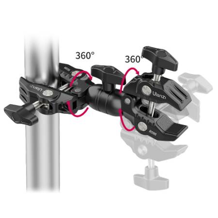 Ulanzi R096 - Super clamp, dwustronny uchwyt montażowy typu crab clamp, obrotowość